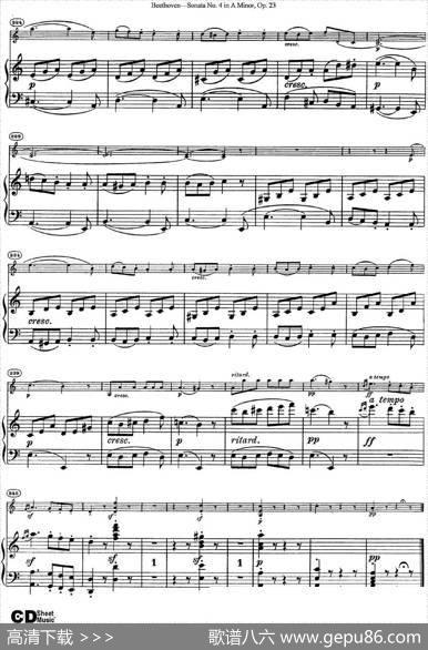 ViolinSonataNo.4inAMinorOp.23（小提琴+钢琴伴奏）