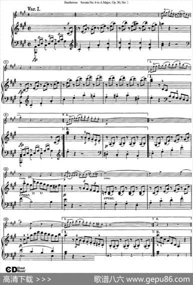 ViolinSonataNo.6inAMajorOp.30No.1（小提琴+钢琴伴奏）