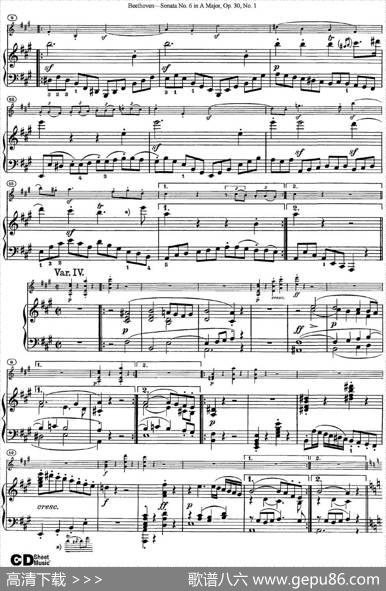 ViolinSonataNo.6inAMajorOp.30No.1（小提琴+钢琴伴奏）