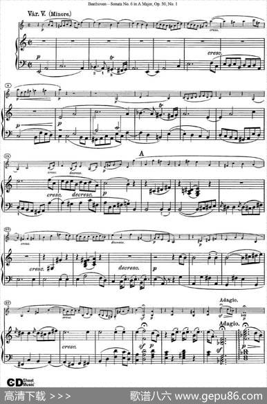 ViolinSonataNo.6inAMajorOp.30No.1（小提琴+钢琴伴奏）