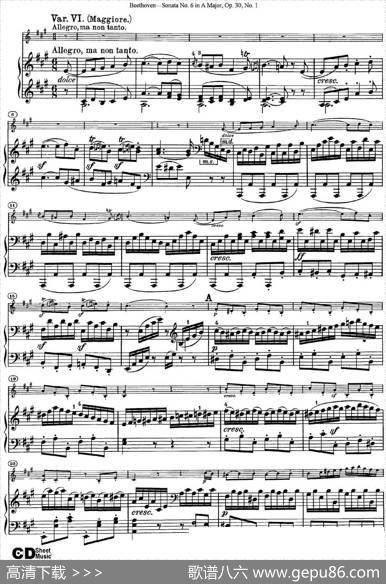 ViolinSonataNo.6inAMajorOp.30No.1（小提琴+钢琴伴奏）