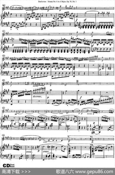 ViolinSonataNo.6inAMajorOp.30No.1（小提琴+钢琴伴奏）