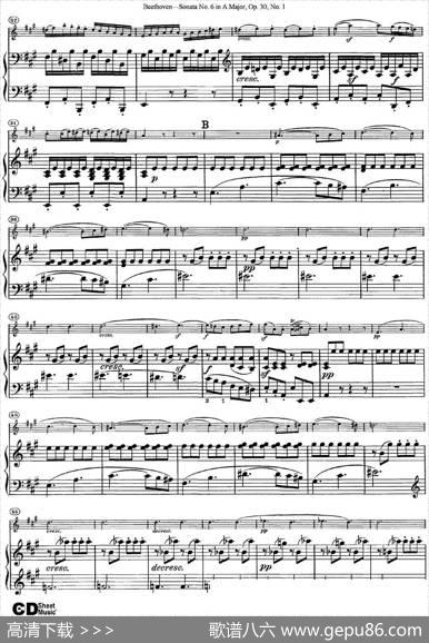 ViolinSonataNo.6inAMajorOp.30No.1（小提琴+钢琴伴奏）