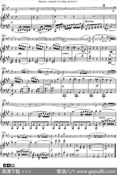 ViolinSonataNo.6inAMajorOp.30No.1（小提琴+钢琴伴奏）