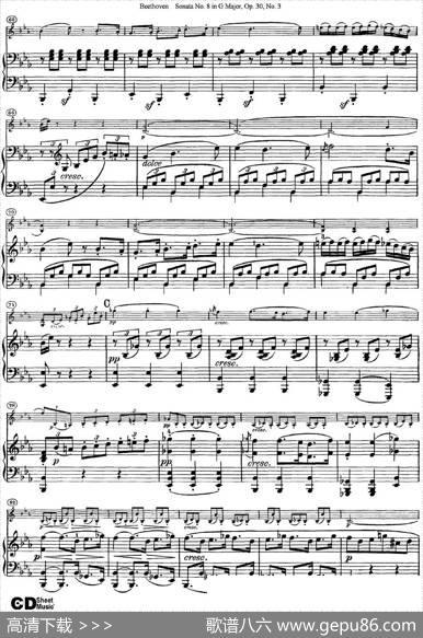 ViolinSonataNo.8inGMajorOp.30No.3（小提琴+钢琴伴奏）