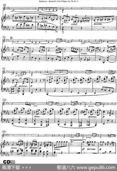 ViolinSonataNo.8inGMajorOp.30No.3（小提琴+钢琴伴奏）