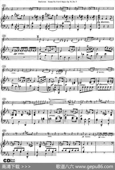 ViolinSonataNo.8inGMajorOp.30No.3（小提琴+钢琴伴奏）