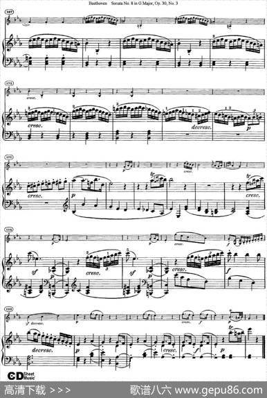 ViolinSonataNo.8inGMajorOp.30No.3（小提琴+钢琴伴奏）