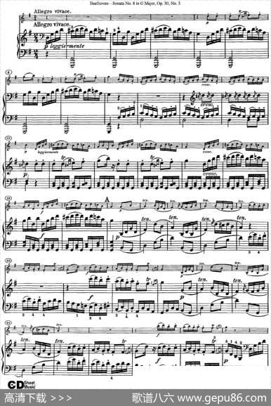 ViolinSonataNo.8inGMajorOp.30No.3（小提琴+钢琴伴奏）