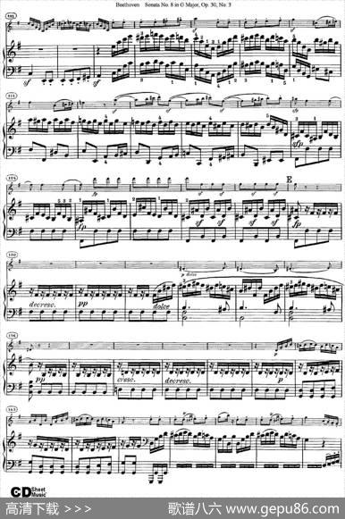 ViolinSonataNo.8inGMajorOp.30No.3（小提琴+钢琴伴奏）