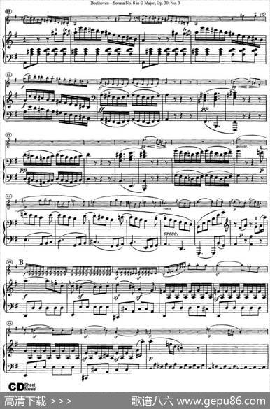 ViolinSonataNo.8inGMajorOp.30No.3（小提琴+钢琴伴奏）