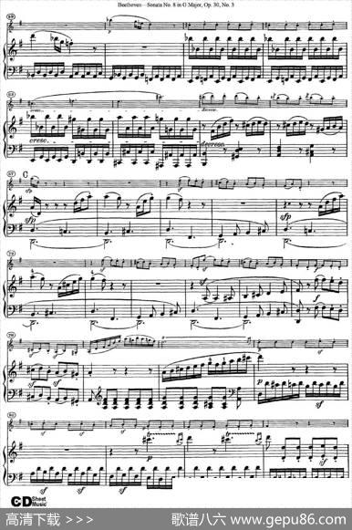 ViolinSonataNo.8inGMajorOp.30No.3（小提琴+钢琴伴奏）