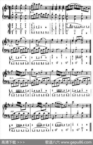 加沃特舞曲（五线谱+简谱）|[比]戈塞克