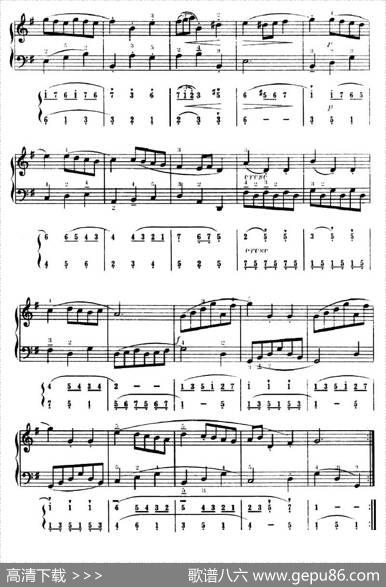 小步舞曲（中国音协手风琴考级二级一套）（五线谱+简谱）|巴赫作曲、陈剑一改编