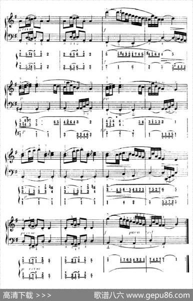 波洛涅兹舞曲（中国音协手风琴考级三级二套）（五线谱+简谱）|巴赫作曲、陈剑一改编