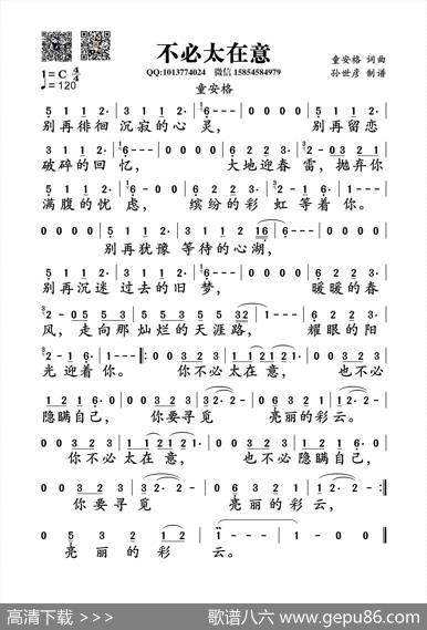 不必太在意（童安格词曲） - 童安格|童安格