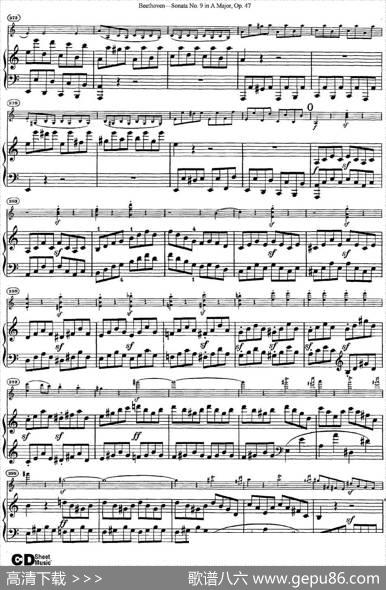 ViolinSonataNo.9inAMajorOp.47（小提琴+钢琴伴奏）