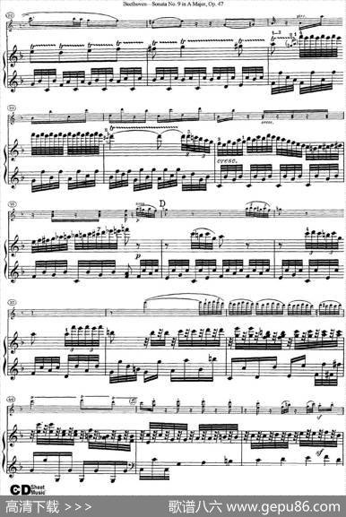 ViolinSonataNo.9inAMajorOp.47（小提琴+钢琴伴奏）