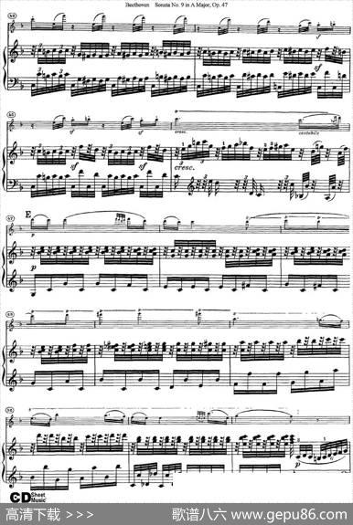 ViolinSonataNo.9inAMajorOp.47（小提琴+钢琴伴奏）