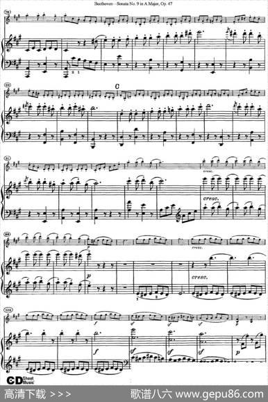 ViolinSonataNo.9inAMajorOp.47（小提琴+钢琴伴奏）