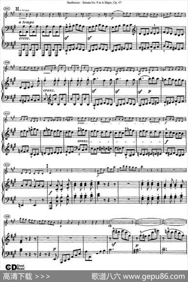 ViolinSonataNo.9inAMajorOp.47（小提琴+钢琴伴奏）