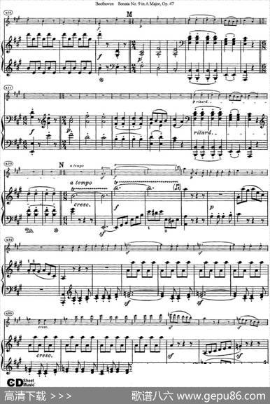 ViolinSonataNo.9inAMajorOp.47（小提琴+钢琴伴奏）