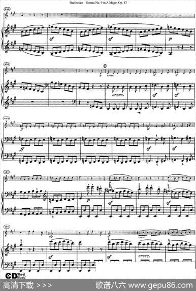 ViolinSonataNo.9inAMajorOp.47（小提琴+钢琴伴奏）