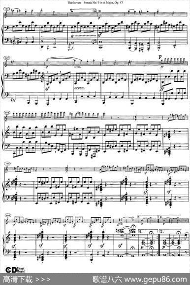 ViolinSonataNo.9inAMajorOp.47（小提琴+钢琴伴奏）