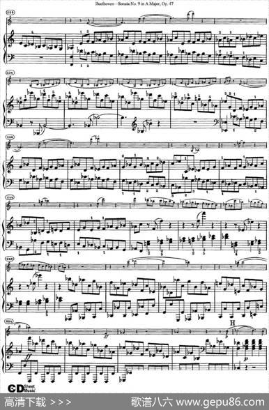 ViolinSonataNo.9inAMajorOp.47（小提琴+钢琴伴奏）