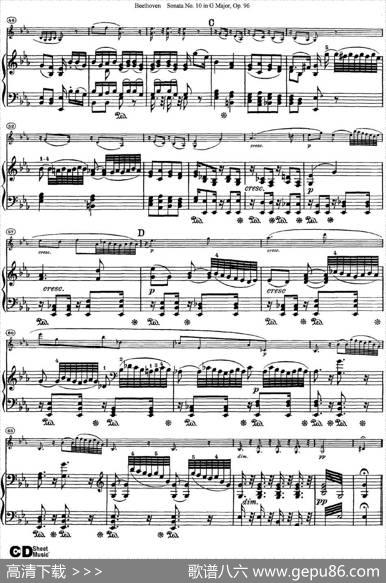 ViolinSonataNo.10inGMajorOp.96（小提琴+钢琴伴奏）