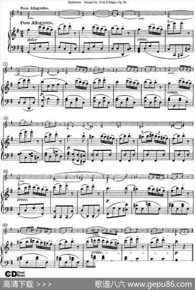 ViolinSonataNo.10inGMajorOp.96（小提琴+钢琴伴奏）