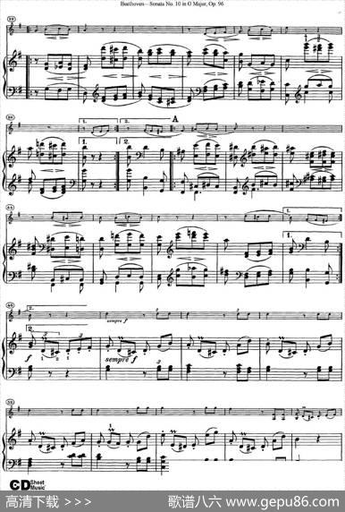 ViolinSonataNo.10inGMajorOp.96（小提琴+钢琴伴奏）