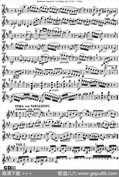 ViolinSonataNo.1inDMajorOp.12No.1