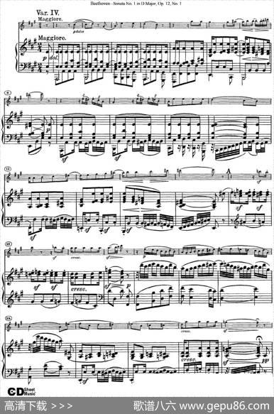 ViolinSonataNo.1inDMajorOp.12No.1（小提琴+钢琴伴奏）