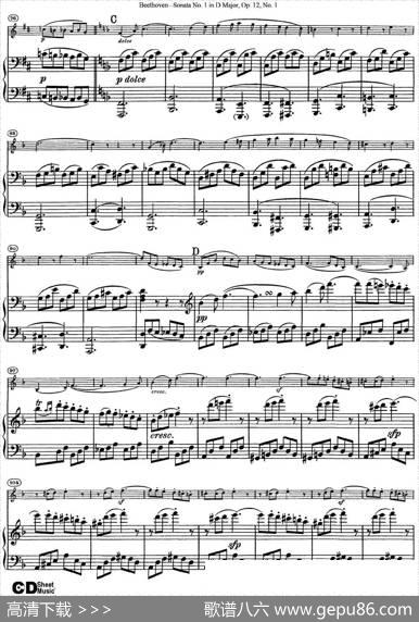 ViolinSonataNo.1inDMajorOp.12No.1（小提琴+钢琴伴奏）