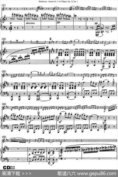 ViolinSonataNo.1inDMajorOp.12No.1（小提琴+钢琴伴奏）