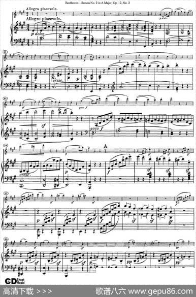 ViolinSonataNo.2inAMajorOp.12No.2（小提琴+钢琴伴奏）