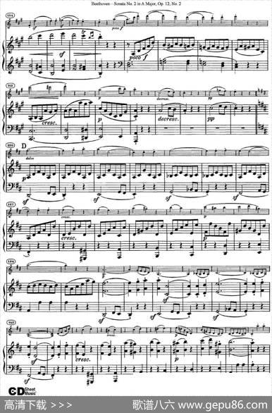 ViolinSonataNo.2inAMajorOp.12No.2（小提琴+钢琴伴奏）