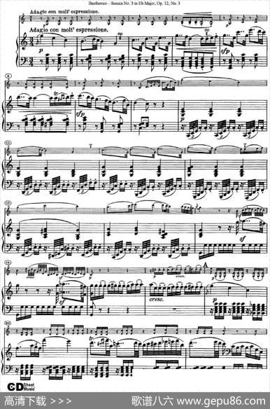 ViolinSonataNo.3inEbMajorOp.12No.3（小提琴+钢琴伴奏）