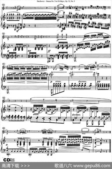 ViolinSonataNo.3inEbMajorOp.12No.3（小提琴+钢琴伴奏）