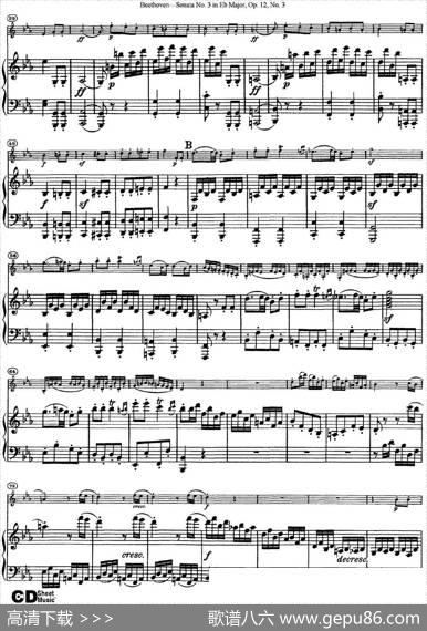 ViolinSonataNo.3inEbMajorOp.12No.3（小提琴+钢琴伴奏）
