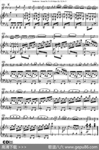 ViolinSonataNo.3inEbMajorOp.12No.3（小提琴+钢琴伴奏）