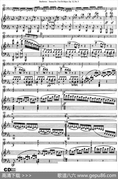 ViolinSonataNo.3inEbMajorOp.12No.3（小提琴+钢琴伴奏）