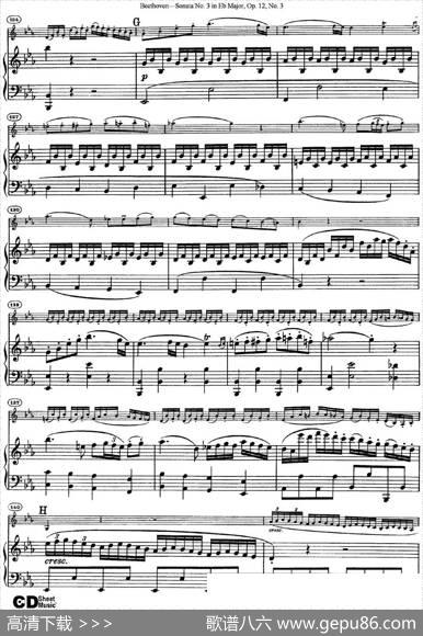 ViolinSonataNo.3inEbMajorOp.12No.3（小提琴+钢琴伴奏）