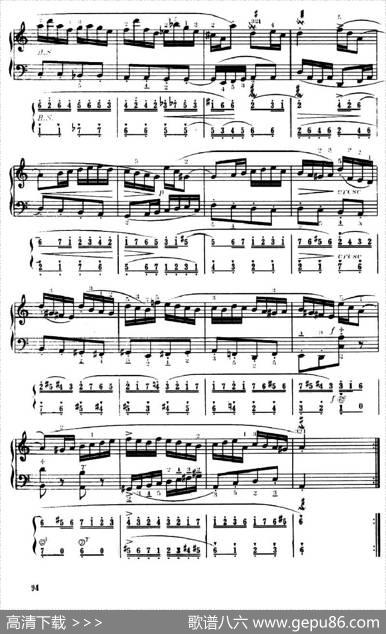 谐谐谑曲（中国音协手风琴考级四级二套）（五线谱+简谱）|巴赫作曲、陈剑一改编