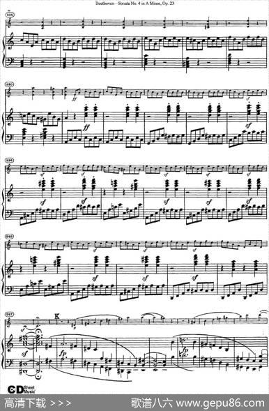 ViolinSonataNo.4inAMinorOp.23（小提琴+钢琴伴奏）