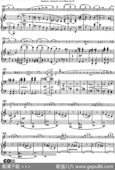 ViolinSonataNo.4inAMinorOp.23（小提琴+钢琴伴奏）
