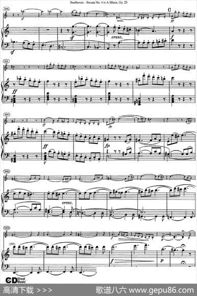 ViolinSonataNo.4inAMinorOp.23（小提琴+钢琴伴奏）