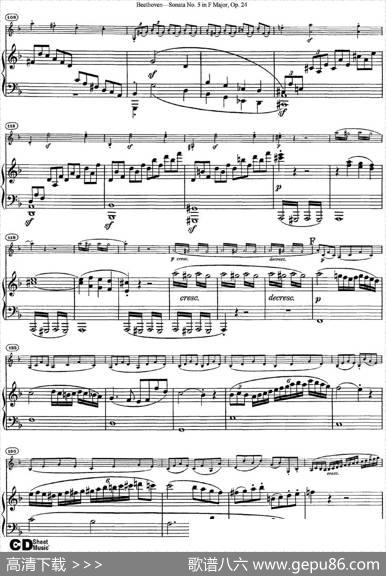 ViolinSonataNo.5inFMajorOp.24（小提琴+钢琴伴奏）