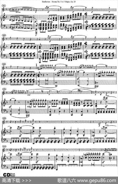 ViolinSonataNo.5inFMajorOp.24（小提琴+钢琴伴奏）